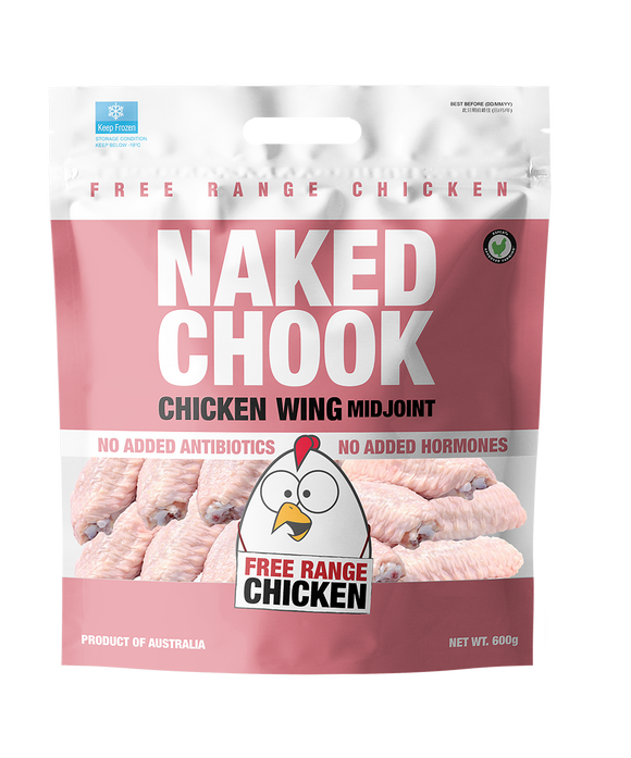 Naked Chook 澳洲天然無激素雞中翼 600g (急凍 -18℃)